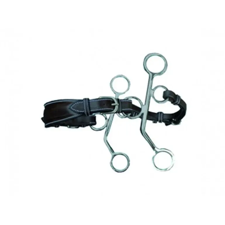 Jump'In Hackamore Cuir Branches Courtes Noir